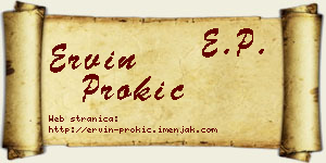 Ervin Prokić vizit kartica